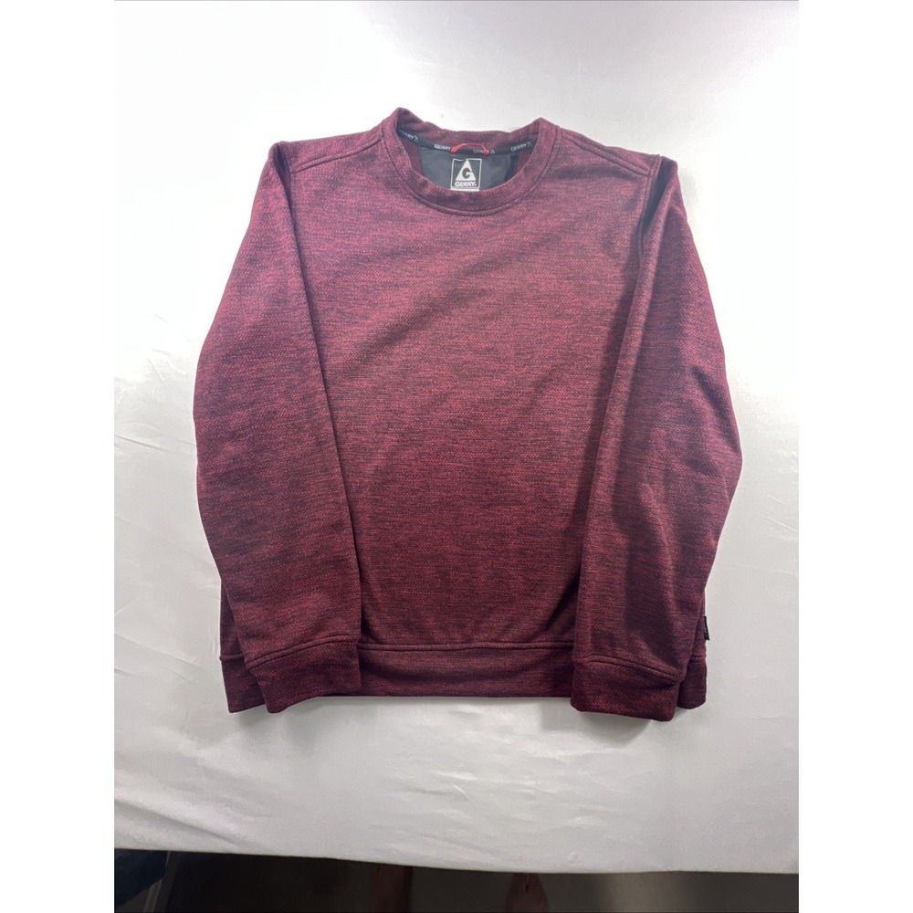 Gerry Mens Textured Crew Pullover Sweatshirt‎ Red Maroon Size XL